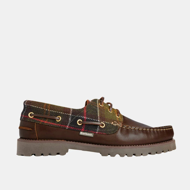 Barbour Deck Boat Shoe Brown Clasicc Tartan
