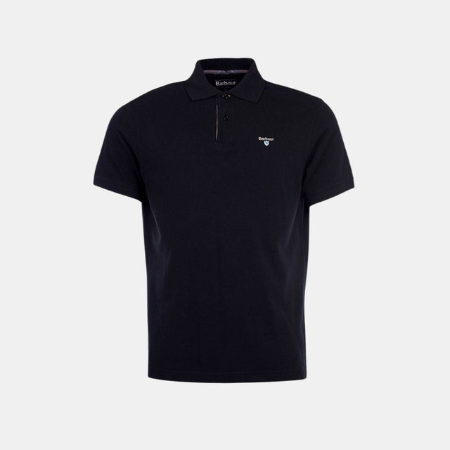 Barbour Tartan Pique Polo Shirt Black Modern