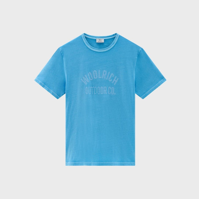 Woolrich Light Garment-Dyed T-Shirt Alaskan Blue
