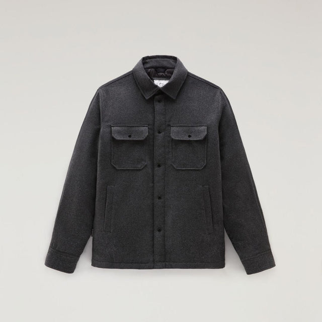 Woolrich Alaskan Wool Overshirt Men's Charcoal Melange