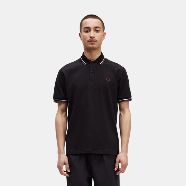 Fred Perry Polo M12 Black Ecru & Oxblood