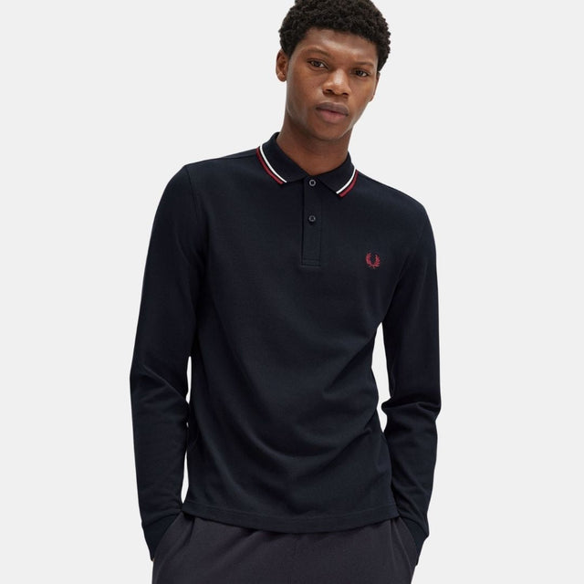 Fred Perry LS Polo M3636 Twin Tipped Navy