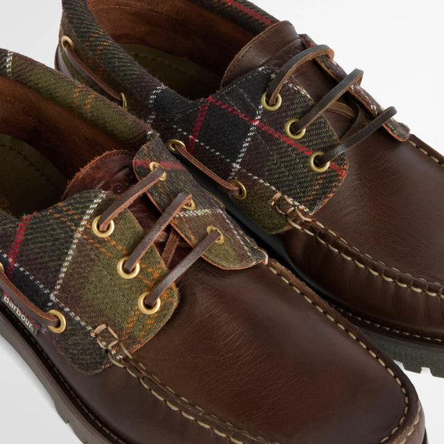 Barbour Deck Boat Shoe Brown Clasicc Tartan