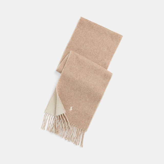 Polo Ralph Lauren Reversible Wool-Blend Scarf Taupe & Winter Cream