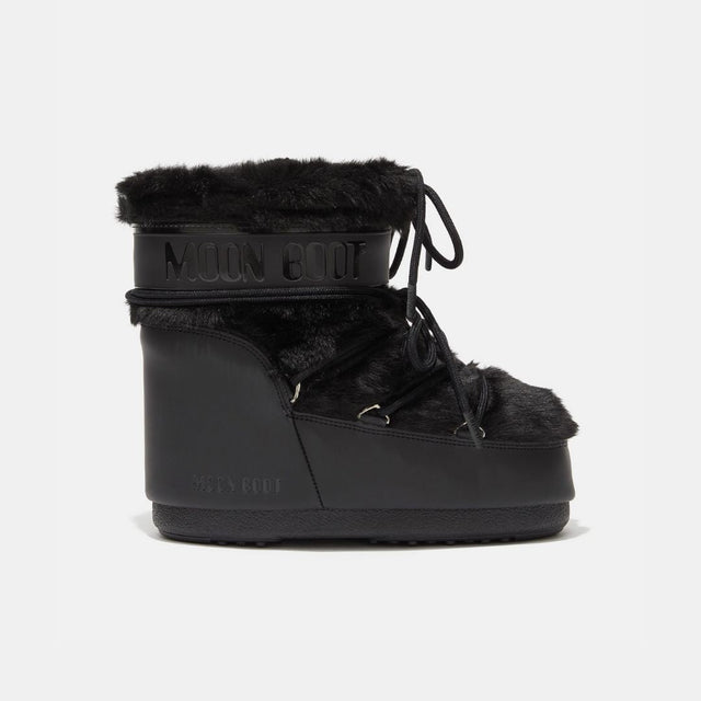 Moon Boot Icon Low White Faux-Fur Black