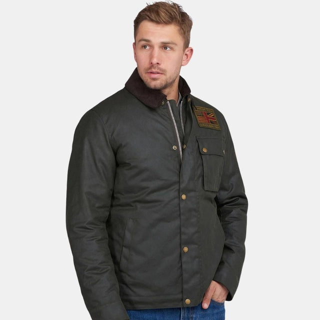 Barbour International Workers Wax Jacket Sage