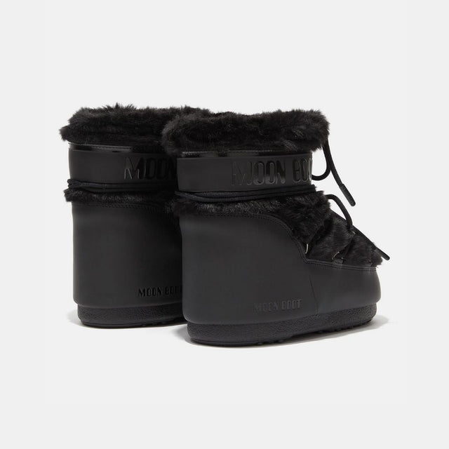 Moon Boot Icon Low White Faux-Fur Black