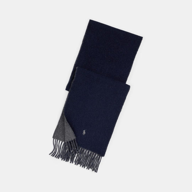 Polo Ralph Lauren Reversible Wool-Blend Scarf Navy & Charcoal