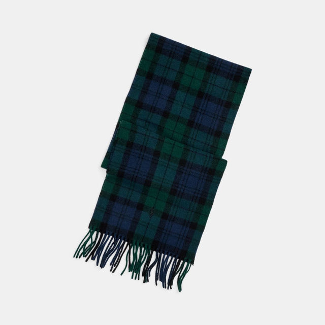 Polo Ralph Lauren Tartan Fringe Wool Scarf Blackwatch
