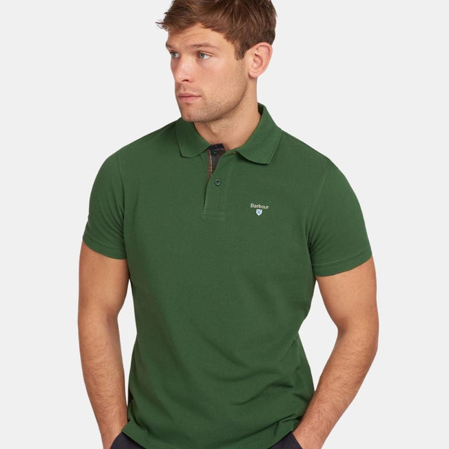 Barbour Tartan Pique Polo Shirt Racing Green