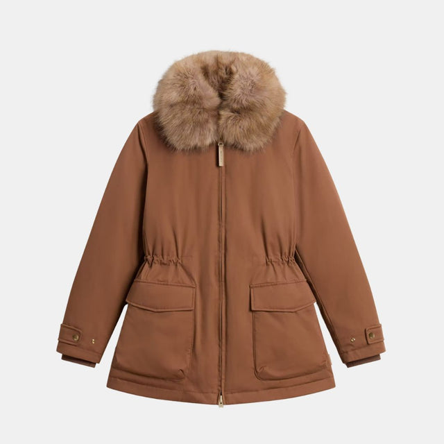 Woolrich Best Cotton Faux Fur Field Jacket Bison