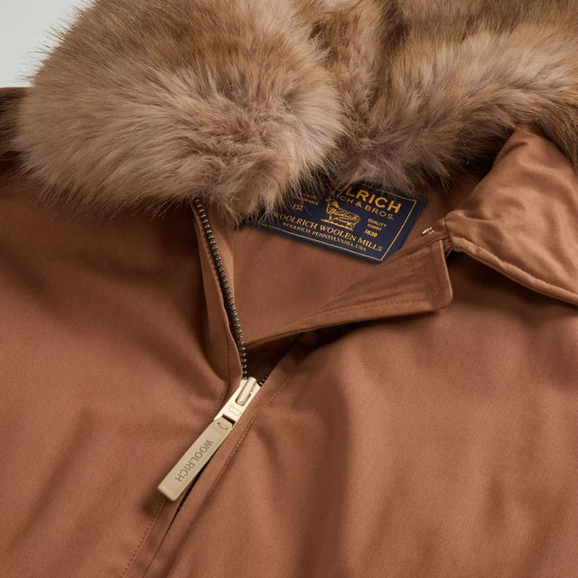 Woolrich Best Cotton Faux Fur Field Jacket Bison