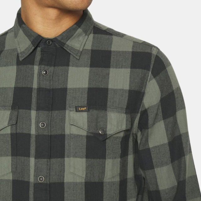 Lee Clean Western Long Sleeve Shirt Fort Green