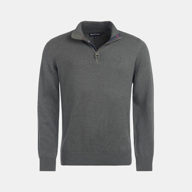 Barbour Cotton Half-Zip Jumper Olive Marl