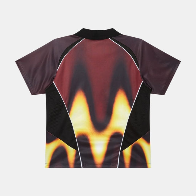 Obey Blurred Soccer Jersey Burnt Red Multi
