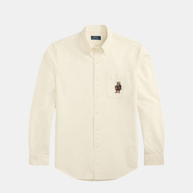 Polo Ralph Lauren Custom Fit Polo Bear Oxford Shirt Herbal Milk