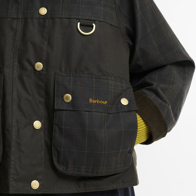 Barbour Icons Tartan Collar Spey Wax Olive