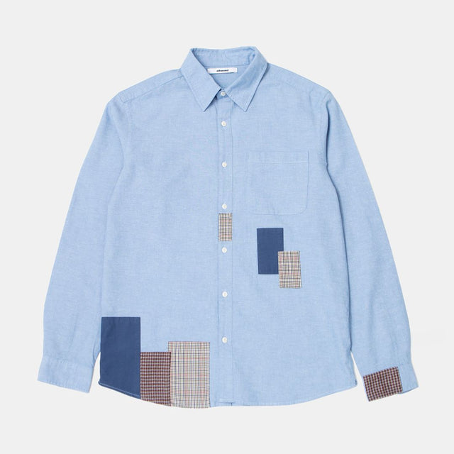 Edmond Studios Meet & Grid Shirt Plain Steel