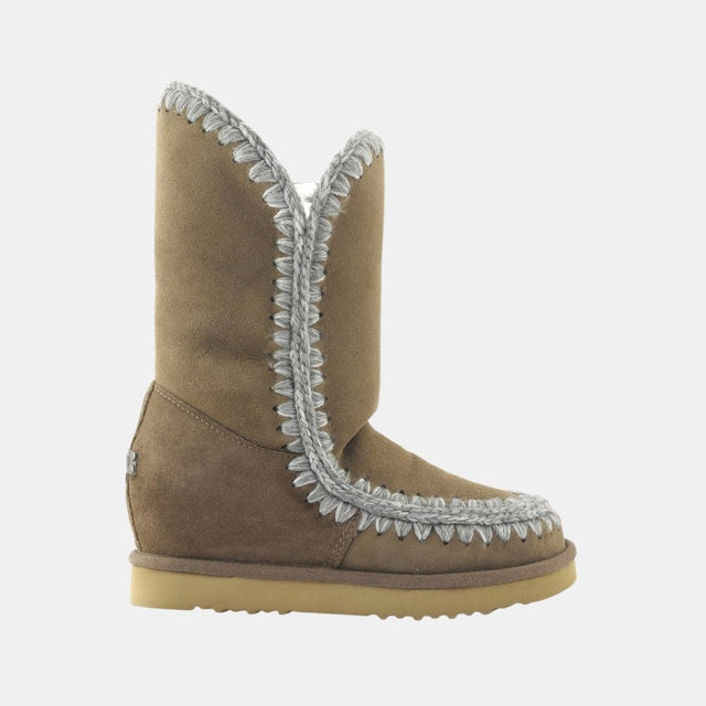 Mou Eskimo Inner Wedge Tall Suede Dark Stone