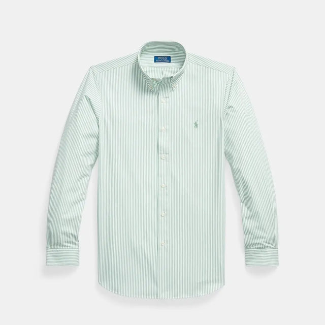 Polo Ralph Lauren Custom Fit Striped Stretch Poplin Shirt Green