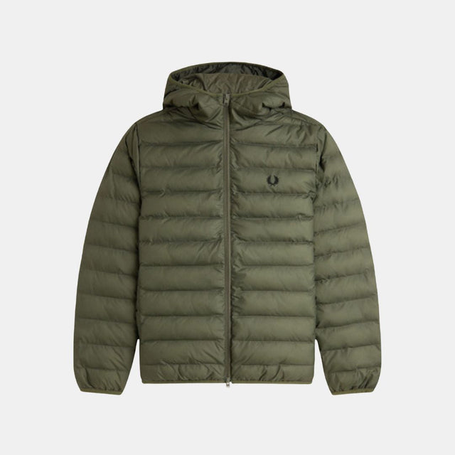 Fred Perry Hooded Insulated Jacket Laurel Wreath Green