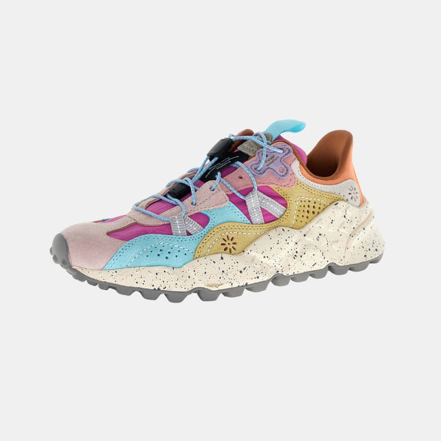 Flower Mountain Tiger Hill Women's Suede-Nylon Pink-Light Blue-Cream