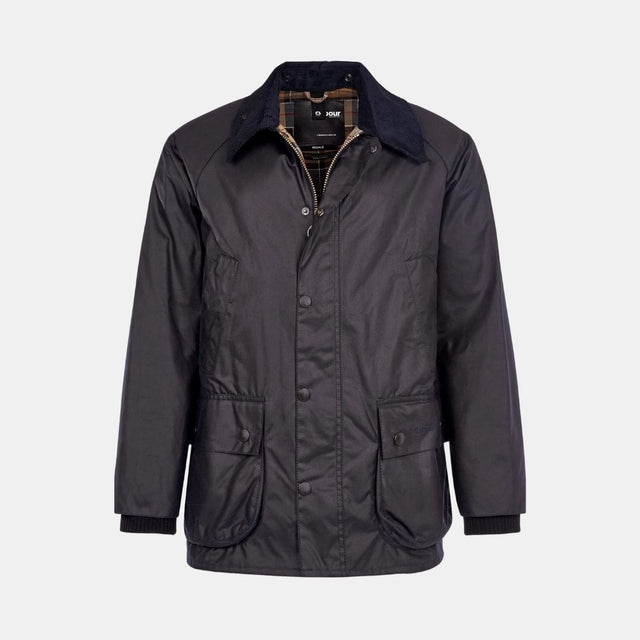 Chaqueta Barbour Bedale de algodón encerado azul marino para hombre