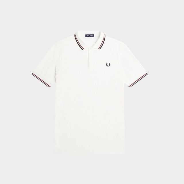 Fred Perry Polo M3600 White Red & Navy