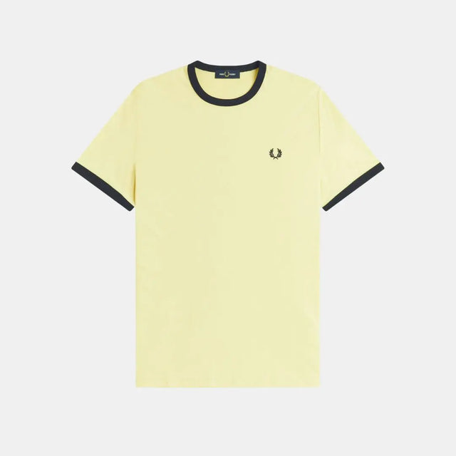 Fred Perry Ringer T-Shirt Yellow-Navy