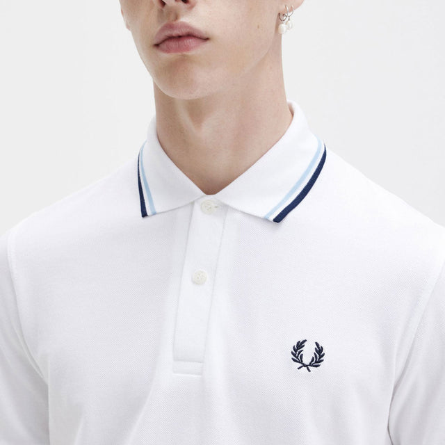 Fred Perry Polo M12 White Ice & Navy
