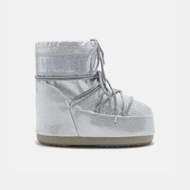 Moon Boot Icon Low Glitter Silver