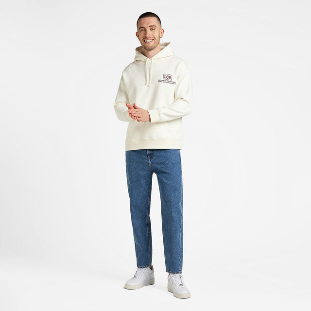 Lee Logo Loose Hoodie Ecru