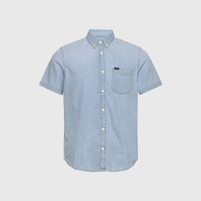 Lee Short Sleeve Button Down Shirt Blue Sky
