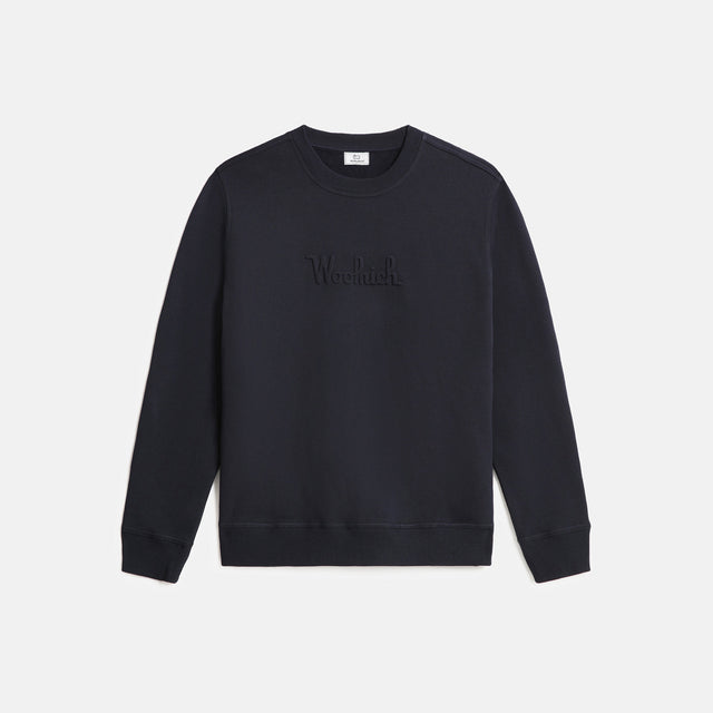 Woolrich Luxury Fleece Crewneck Melton Blue